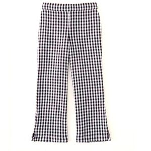 NWT Abercrombie Kids Girls High Rise Crop Flare Pants 13/14 Black Plaid Gingham